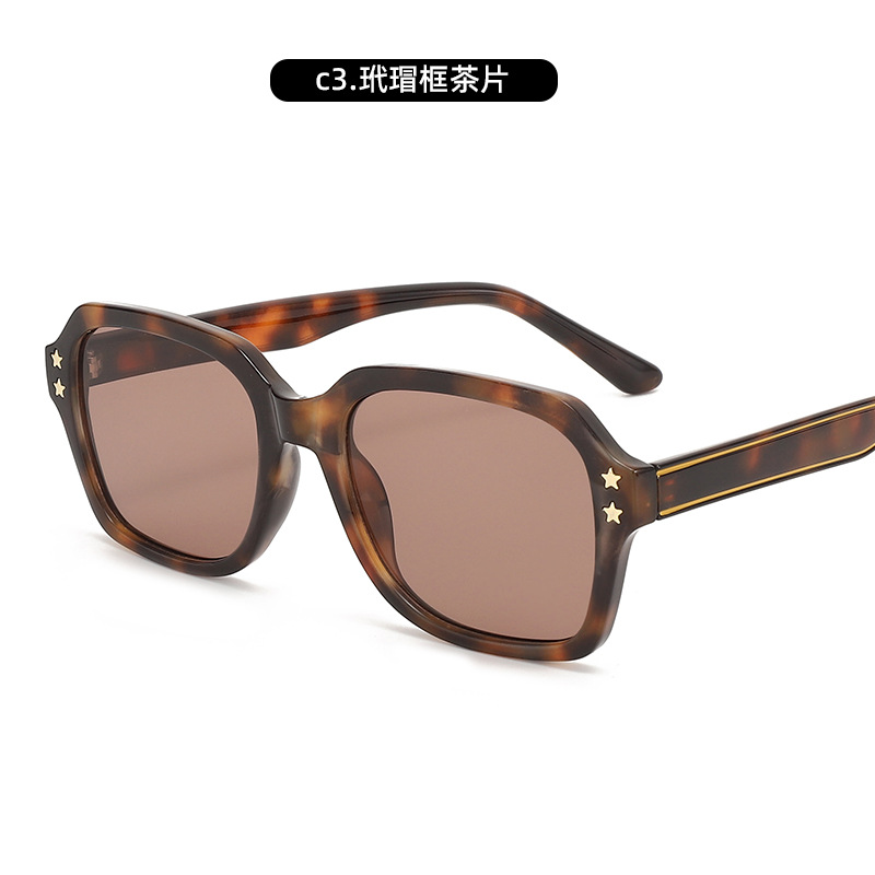 Nuevas gafas de sol de montura cuadrada transfronterizas, gafas de sol personalizadas de tendencia europea y americana, gafas de sol retro de alta gama, protección UV