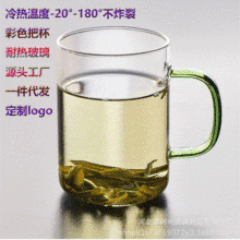 中式高硼硅透明玻璃水杯早餐杯办公杯咖啡杯玻璃杯环保材质耐高温