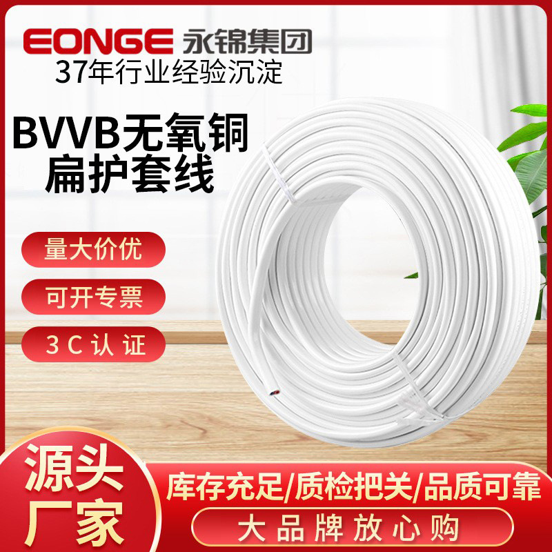 BVVB国标电线2芯1.5/2.5/4/6平方家用家装电缆护套线铜线电缆线