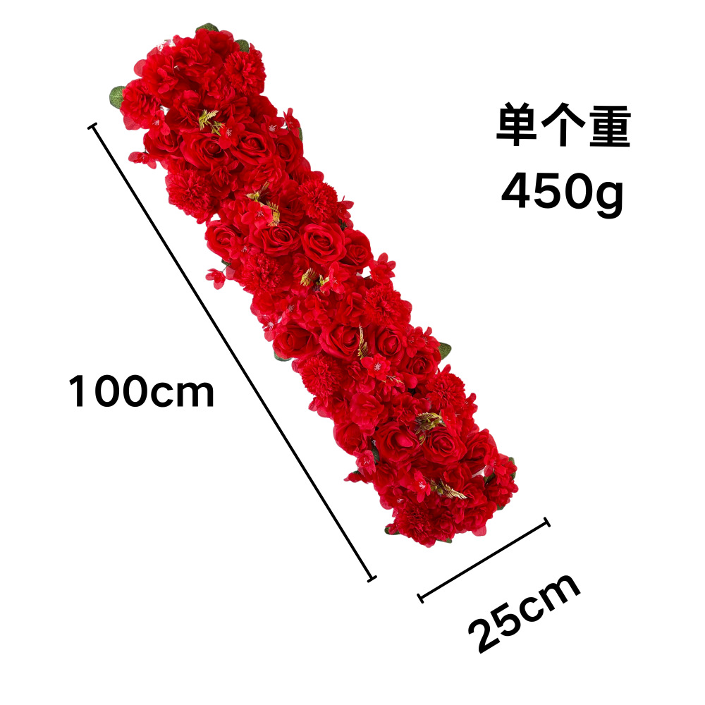 1m hilera de flores artificial hilera de suelo hilera de flores decorativa hilera de flores arco de boda flores decorativas hilera de flores largas hilera de rosas de boda