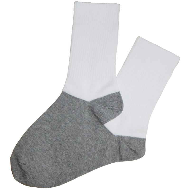 白色灰底袜