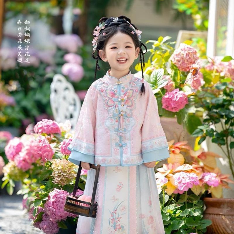 女童马面裙2025新款春季国风中式春秋汉服儿童小女孩古风仙套装|undefined