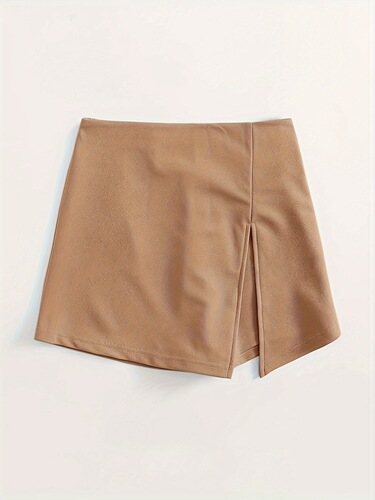 Women's Elastic Waist Slit Skirt Casual Solid Color