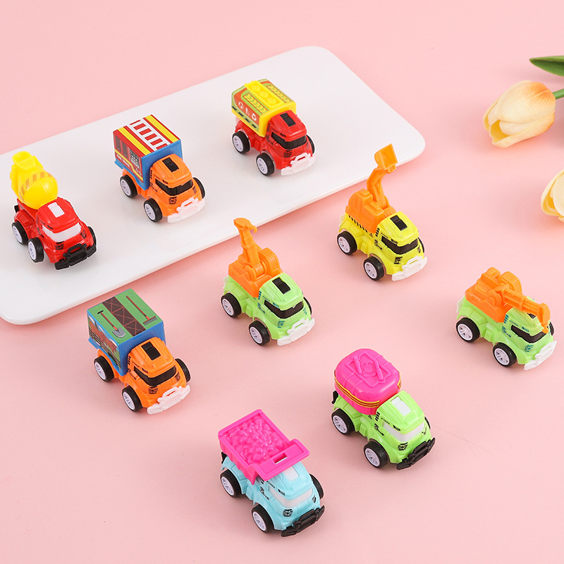 Coche de ingeniería de retroalimentación mini inercia niños niños coches pequeños presionar juguetes de jardín de infantes al por mayor juguetes