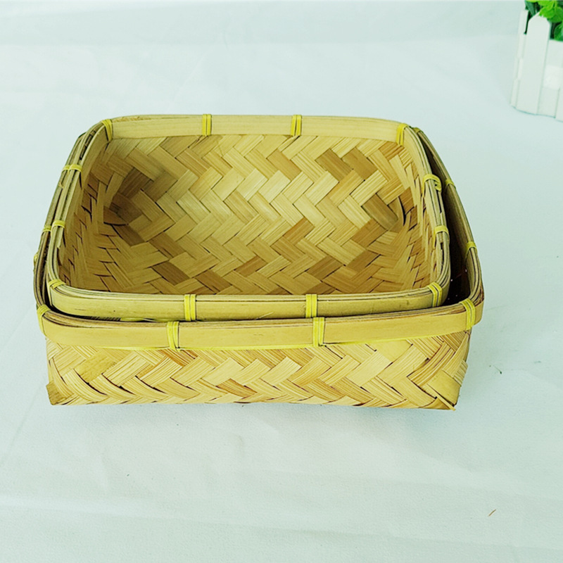 Caja de Bambú Tejido con Tapa Hecho a Mano para Empaque de Zongzi y Pasteles de Luna image 8