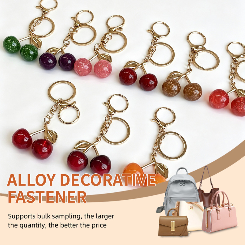 Cross-Border Keychain Cherry Keychain Realistic Fruit Design High-Value Keychain Pendant for Girls Alloy Bag Pendant Cross-Border Keychain Cherry Keychain Realistic Fruit Design High-Value Keychain Pendant for Girls Alloy Bag Pendant
