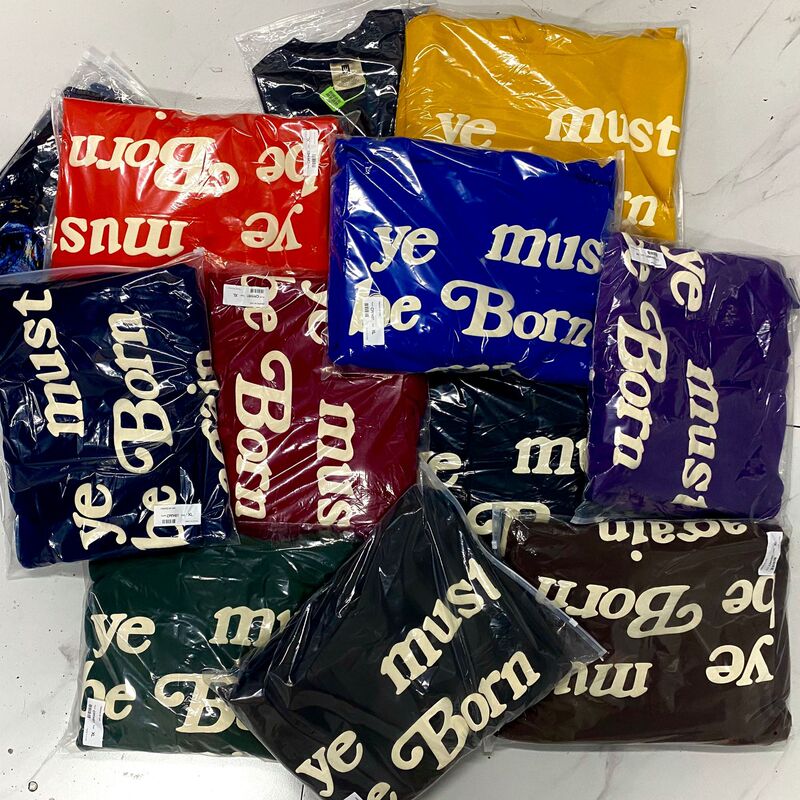 Kanye West and Wu Lei's Same Style Ye Must Be Born Again Foam Cpfm Cho Fleece-Lined Winter Sweatshirt