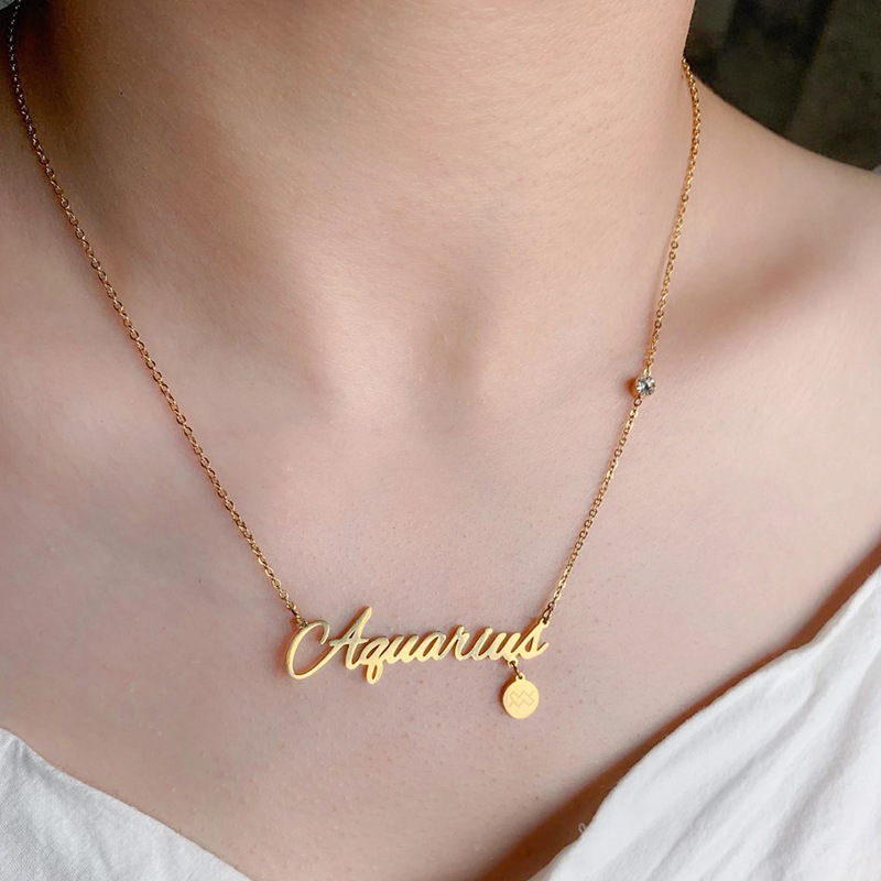 Titanium Steel Material Simple Style Constellation Titanium Steel Plating Gold Plated Necklace