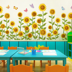旅康CH39063蝴蝶向日葵跨境客廳臥室背景牆裝飾貼畫自粘臥室牆貼