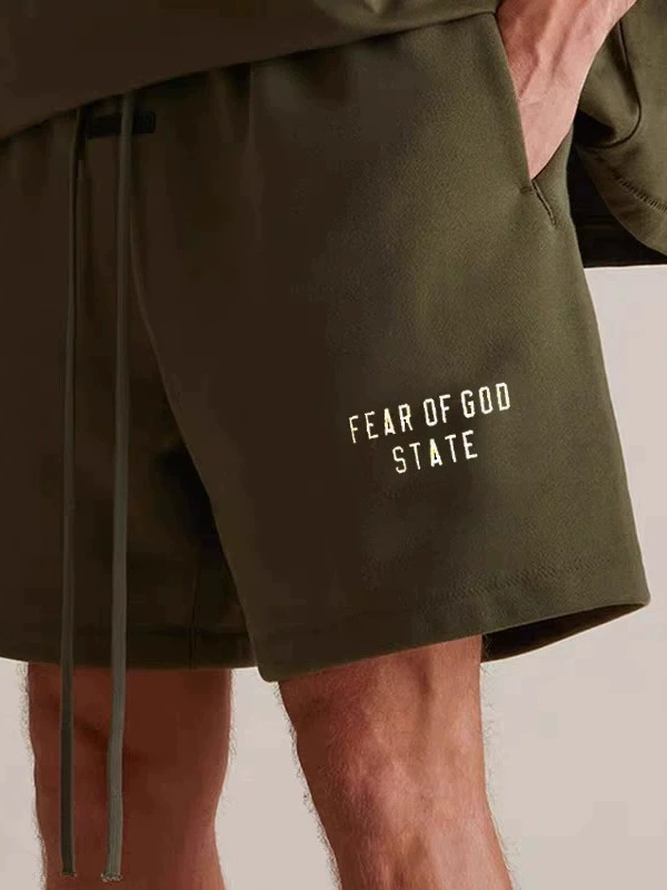 Ловля STATE's новый FOG CRAZY многопоточное Essentials повседневные свободные хлопковые мужские и женские шорты для пары