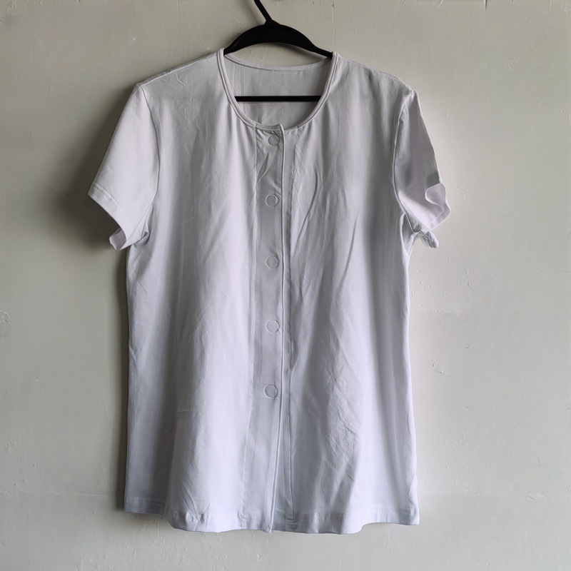 全棉病人护理衣服卧床住院男女病号服短袖七分袖T恤跨境外单定做