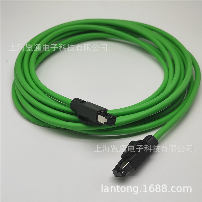 工业绿色伺服驱动器rj45网线 ehtercat profinet专用组件成品线束