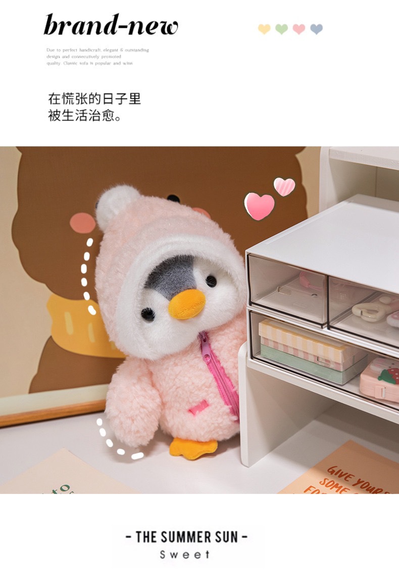 Cross-border costume-changing penguin plush toy, popular oceanarium souvenir gift, doll, stuffed animal, pillow