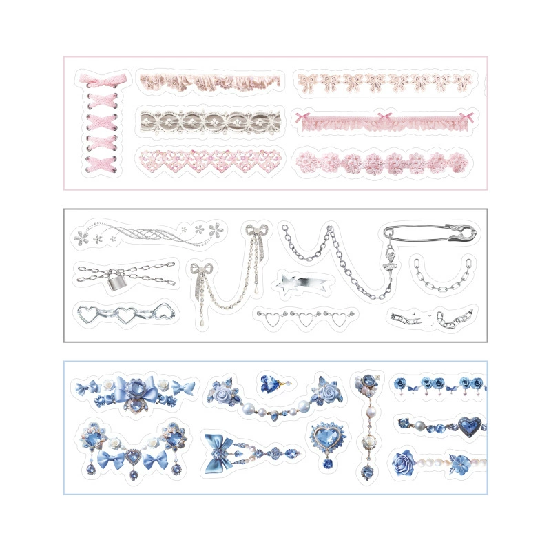 Fragments daily border dividing line PET tape literary bow hand account collage decorative basic versatile stickers