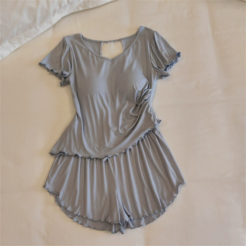 Top with cups, spring pijama, summer sexy thin set