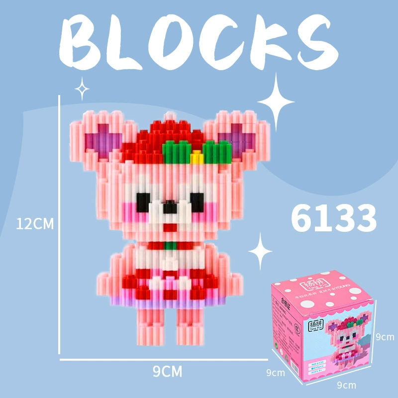 Cartoon Building Block Toy Set, Mini Constructor Doll, 9×9×9 cm, Assorted Character Designs