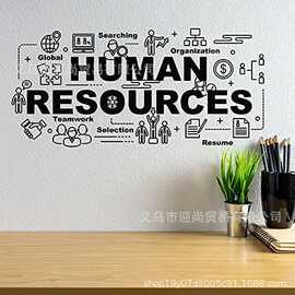 HUMAN RESOURCES 墙贴图案一代精雕自粘可移除PVC贴纸