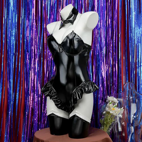 Patent leather sexy lingerie set for women, cosplay Tsukino Usagi heart thief cosplay anime suit C1024