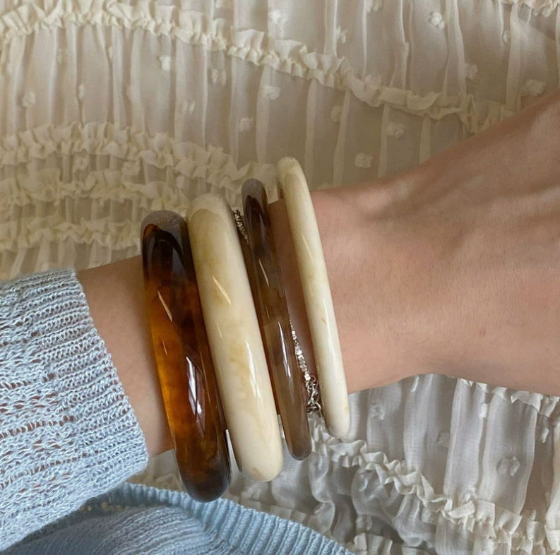 South Korea's Dongdaemun Personalized Cold Style Bracelet for Women Normcore Chic Acrylic Marble Retro Bracelet Bracelet South Korea's Dongdaemun Personalized Cold Style Bracelet for Women Normcore Chic Acrylic Marble Retro Bracelet Bracelet