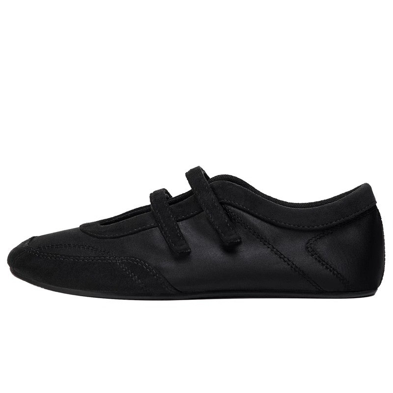 Soft Leather Version ~ Velcro Shallow Mouth Sports Flats Ballet Shoes for Women, Fashionable and Versatile Casual Blue Mary Jane Shoes