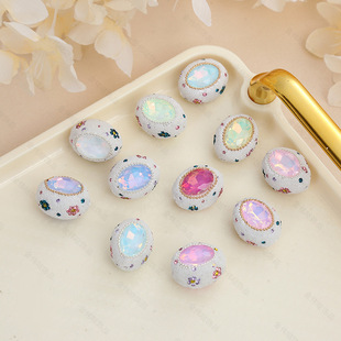 Clay pearl ring diamond French luxury pigeon egg DIY mobile phone chain bag chain pet necklace jewelry beaded accessories