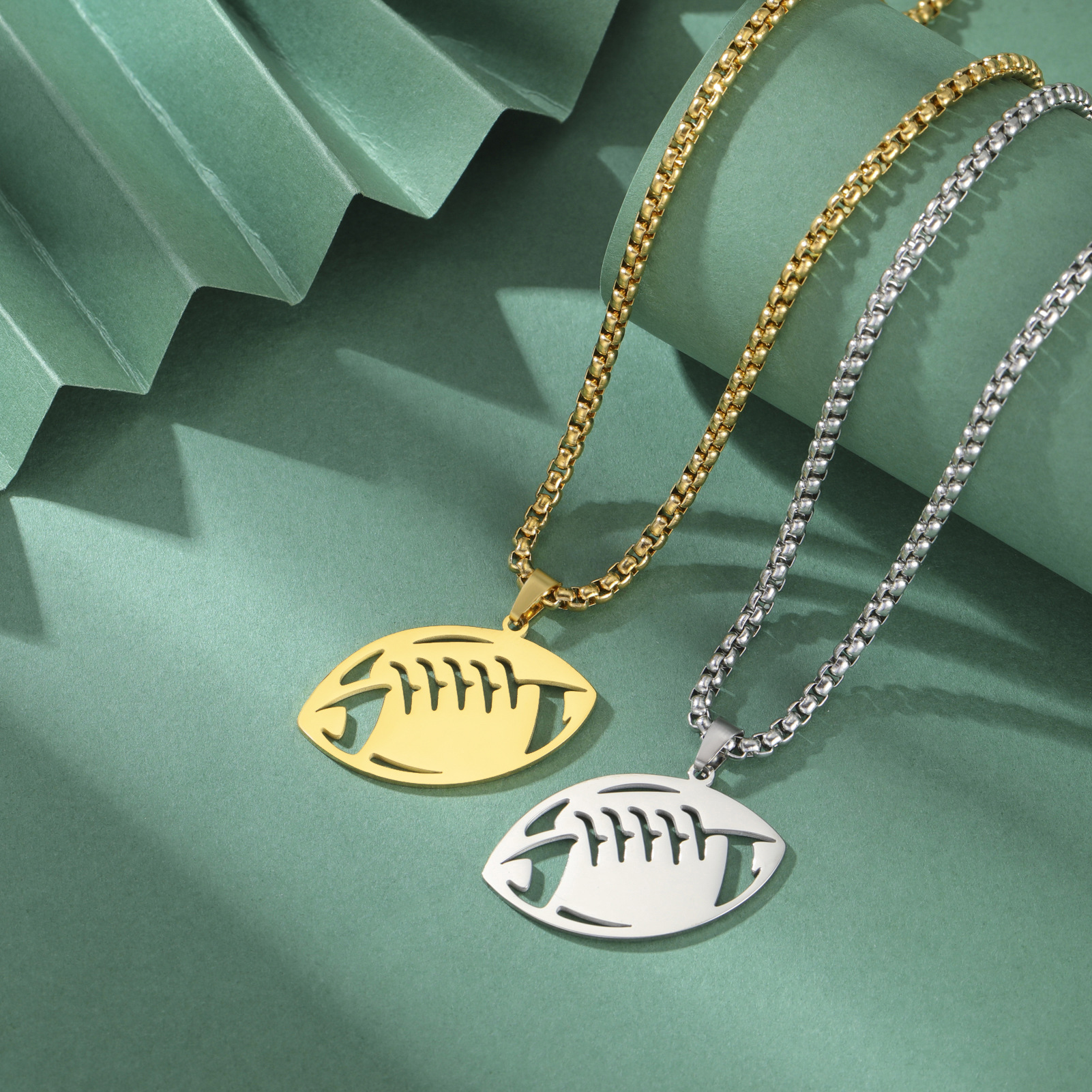 20g Weight 304 Stainless Steel Pendant Material Pendant Necklace Classification 304 Stainless Steel Chain Material box chain Chain Type Daily Occasion 304 Stainless Steel Material Football Pattern Unisex Gender Plating Design Simple Style Style Wholesale Jewelry Simple Style Basketball Football 304 Stainless Steel Plating Pendant Necklace 6