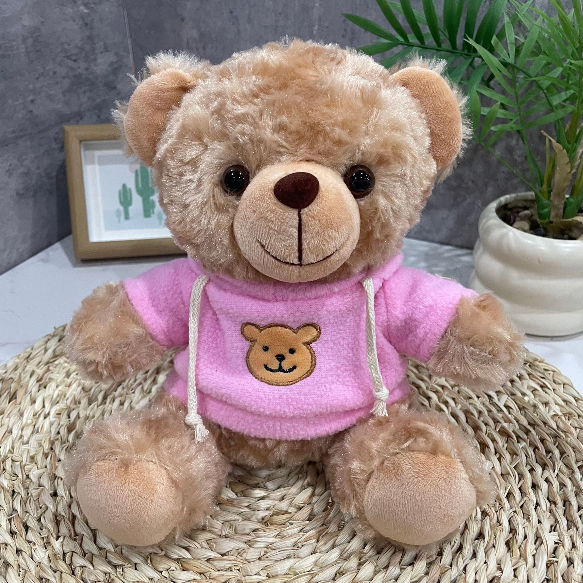 Teddy Bear se puede imprimir LOGO evento de vacaciones muñeca regalo para el hogar adornos de escritorio abrazar juguetes de peluche