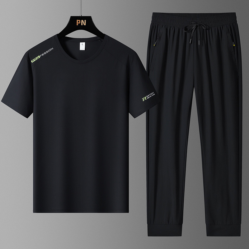 2025 camiseta de hielo de manga corta de tamaño grande hombre rápido secado manga corta de hielo de manga larga de dos piezas fabricantes al por mayor