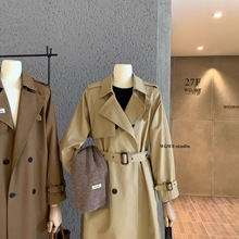 WGWE7033#广州十三行女装2025秋装新款高级感外套中长款翻领风衣