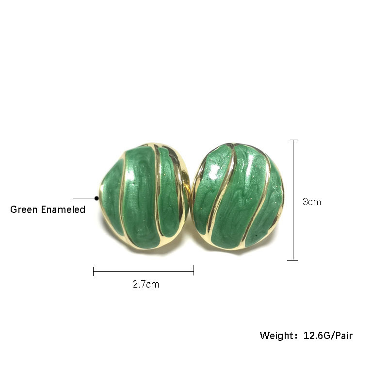 13g Weight No Inlaid Inlay Material Round Stoving Varnish Alloy No Inlaid Stud Earrings