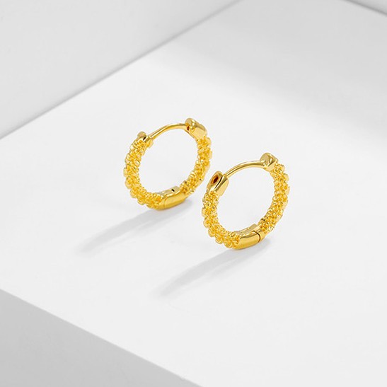 Xuping aleación de cobre galvanizado torcido pendientes de orejas de alta calidad para mujeres retro joyas redondas personalizadas pendientes estrella