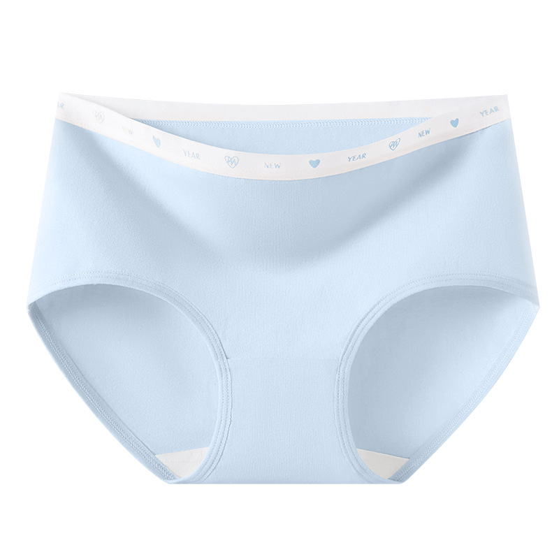 Bragas de algodón de color de contraste de entrepierna alargada ~ A calzoncillos de cintura media para niñas de algodón de clase 10A calzoncillos antibacterianos de entrepierna para mujer