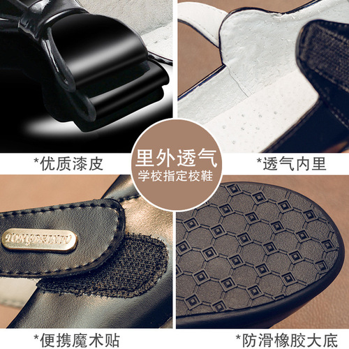 Leather children's shoes black princess shoes baby school performance single shoes student soft leather cross-border dropshipping