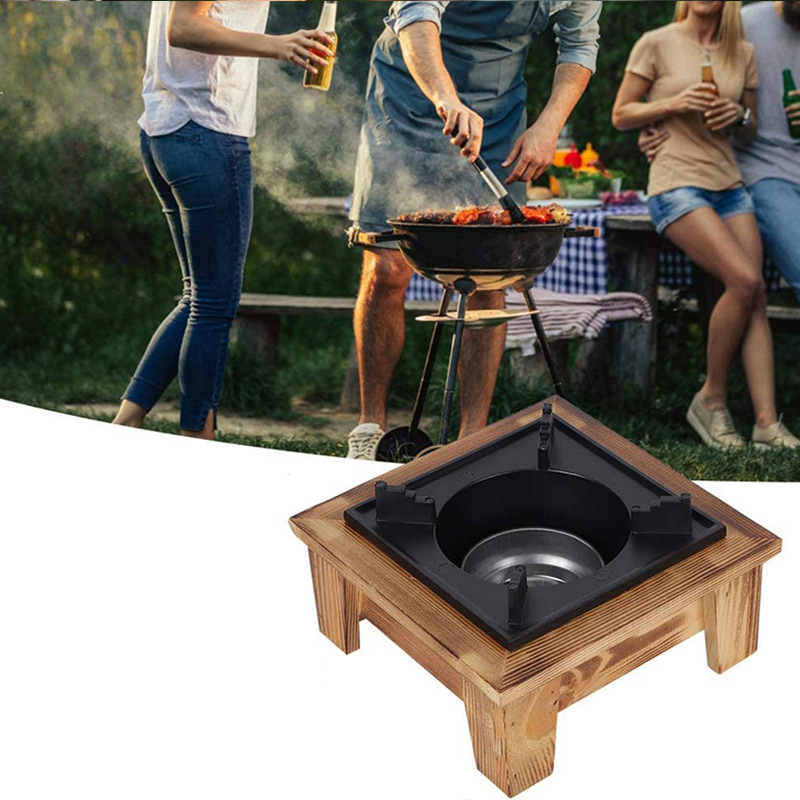 Wooden Alcohol Stove Portable Commercial Cookware One-person Barbecue Oven Solid Alcohol Dry Boiler Base