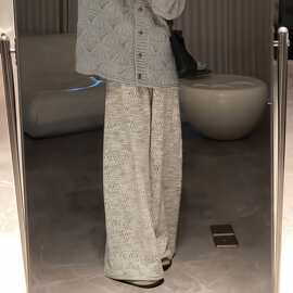 今年流行梧桐裤子宽松bf慵懒风条纹阔腿裤女秋季胖mm大码显瘦卫裤