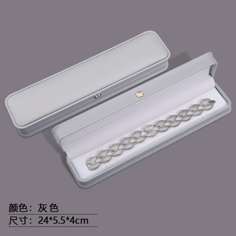 Caja de joyería Crown PU Caja de embalaje de pulsera de joyería Cintura Caja de collar de perlas Caja de embalaje al por mayor