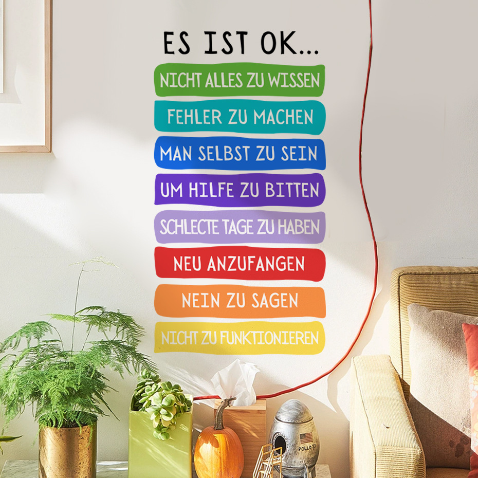 Cross-Border Best-Selling Children's Inspirational Art Classroom Posters Educational Wall Stickers Game Room Wall Stickers Decoration Dropshipping Wholesale