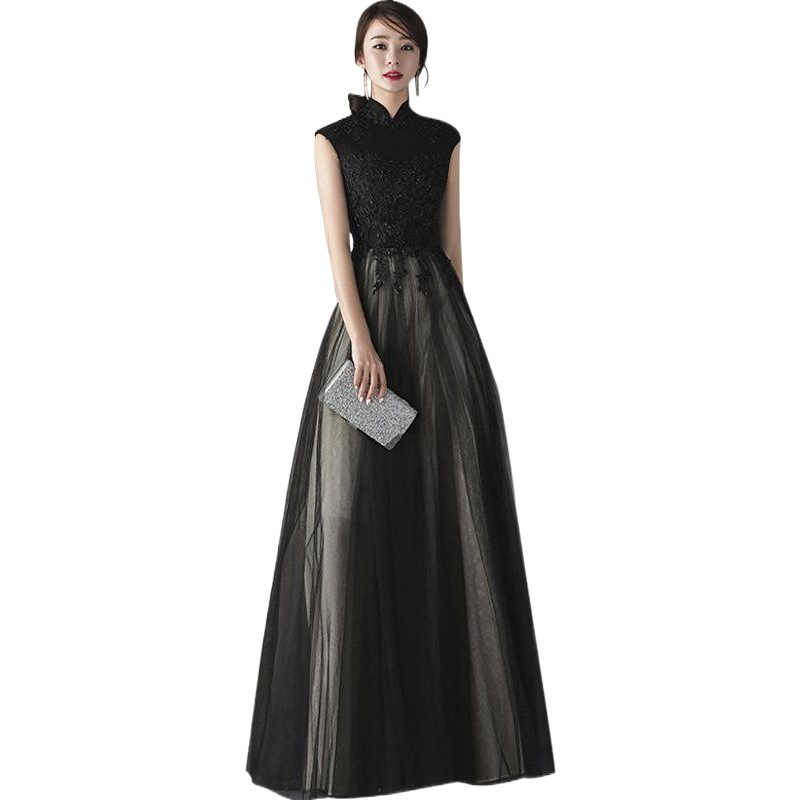 Vestido de las mujeres 2024 nuevo banquete partido elegante largo Delgado que adelgaza anfitrión vestido noche image 1