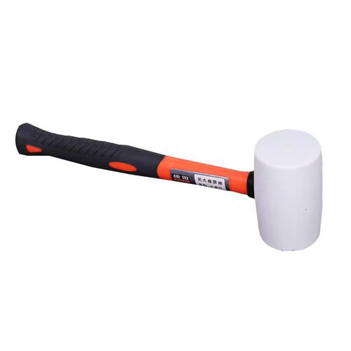 Leather hammer, rubber elastic hammer, white rubber hammer with plastic handle, leather hammer, floor tile installation hammer, decoration tool