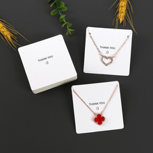 项链卡纸现货批发6*6笑脸简约时尚方形项链展示卡片饰品包装挂卡