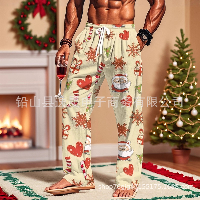 2025 Cross-Border New Products European and American Export 3D Digital Christmas Loose Fashion Casual Versatile Sports Men's Pants 2025 Cross-Border New Products European and American Export 3D Digital Christmas Loose Fashion Casual Versatile Sports Men's Pants