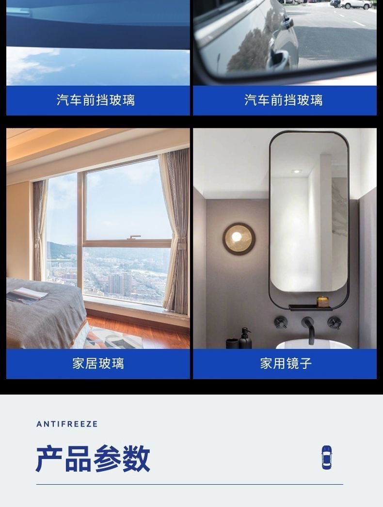 Car glass water for removing oil film, winter anti-freeze cleaning car glass concentrate, glass cleaner