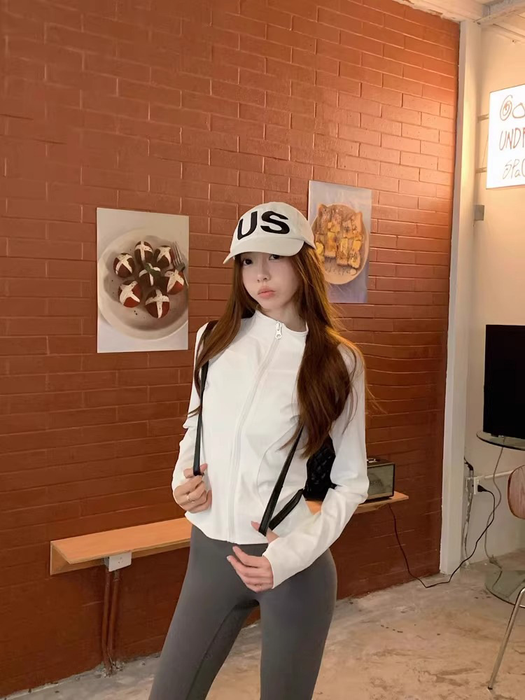 Windproof Slim Yoga Clothes Women's Stand-up Collar Zipper Sports Top Fitness Clothes Women_desvips.com