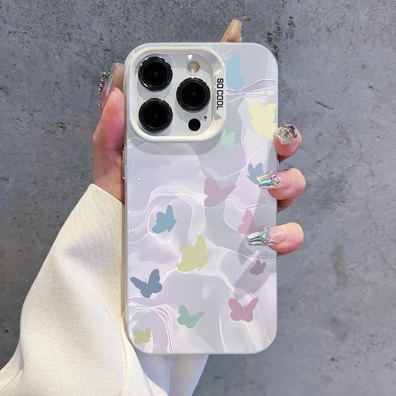 Colorful Butterfly Apple 15Plus Mobile Phone Case 14Promax Painted 13/12 High-Looking 11 Color Silver Xr/Xs Female Colorful Butterfly Apple 15Plus Mobile Phone Case 14Promax Painted 13/12 High-Looking 11 Color Silver Xr/Xs Female