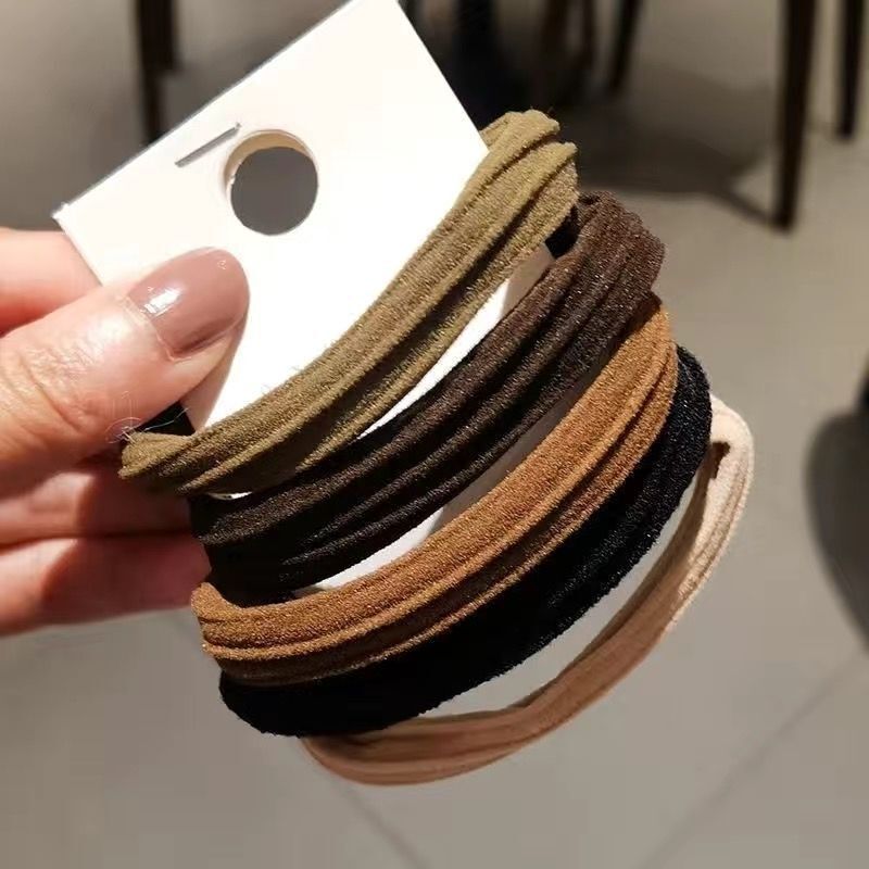 高弹力耐用皮筋高马尾加粗发绳10条|undefined