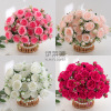 Spring color with peony simulation flowers and peony roses home decoration wedding hand blooming flower road lead desktop decoration