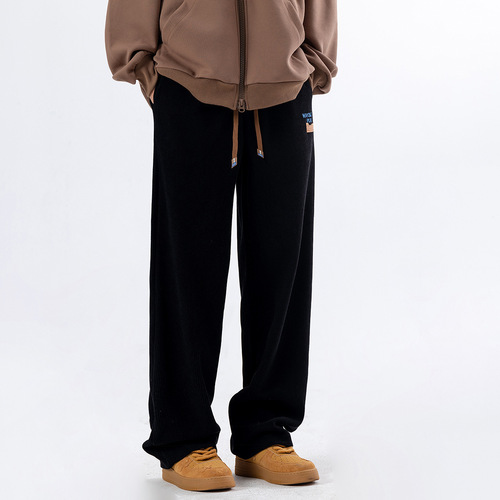 Relaxed Drop-Slim Straight Leg Men's Corduroy Casual Loose Tapered Couple Unisex Sports Simple Leisure Pants Group Purchase