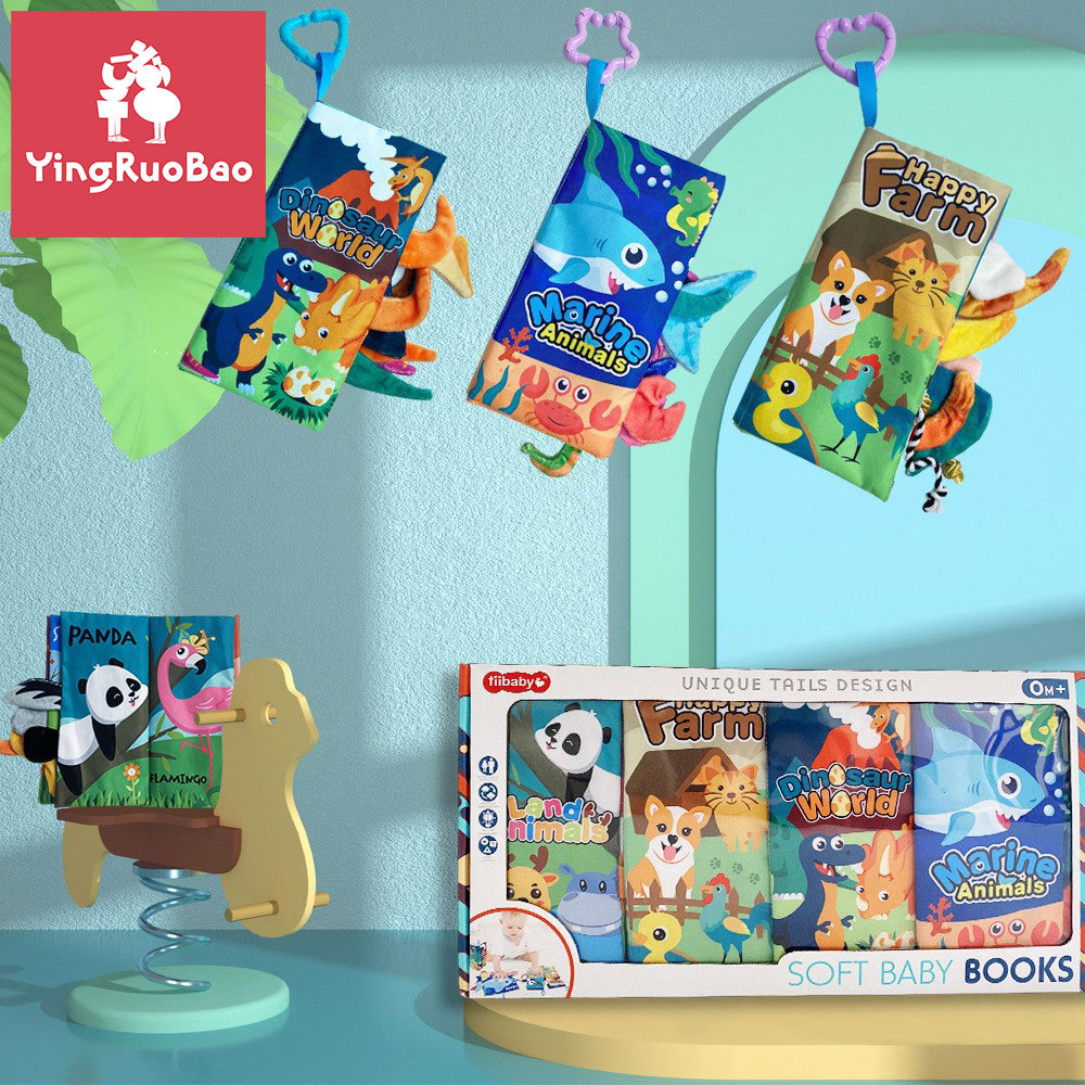 Cloth book baby Animal three-dimensional tail early education cloth book 1 year old educational toys newborn baby baby cloth book wholesale