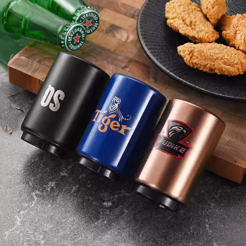 不锈钢按压式啤酒开瓶器创意无痕启瓶器自动起瓶子瓶盖开酒器