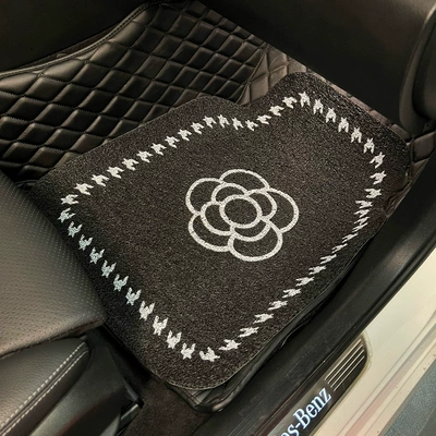 black and white simple stain-resistant anti-slip | Car Carpet - 03-front-row-single-5069cm